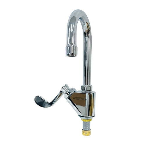 Fisher 86660 Single Deck-Mount Wrist-Handle Faucet w/ 12" Gooseneck Spout