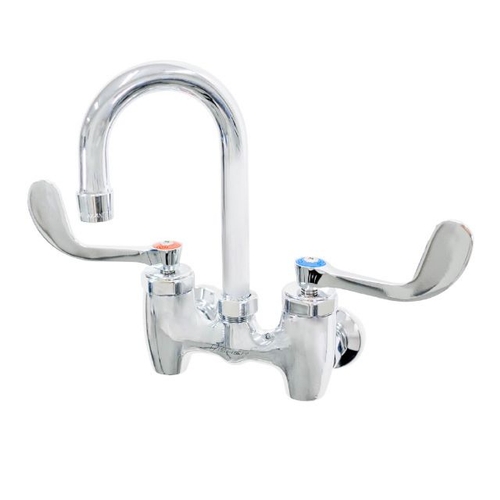 Fisher 90470 4" Backsplash Wrist-Handle Faucet w/ 6" Gooseneck Spout