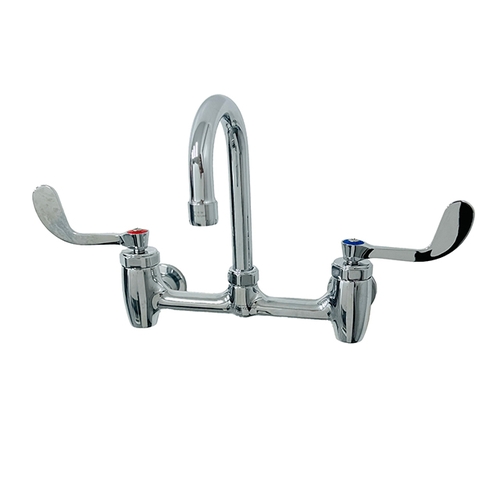 Fisher 93780 8" Wall-Mount Wrist-Handle Faucet w/ 12" Gooseneck Spout