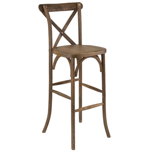 Flash Furniture XA-X-BAR-GO-GG Hercules Dark Antique Wood Cross Back Barstool