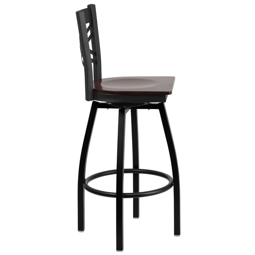 Flash Furniture XU-6F8B-XSWVL-WALW-GG Hercules Black Metal X-Back Swivel Barstool