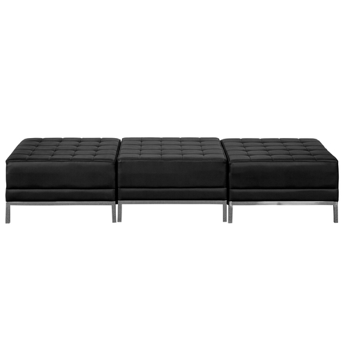 Flash Furniture ZB-IMAG-OTTO-3-GG Hercules Imagination Series 84"W Black 3 Piece Bench