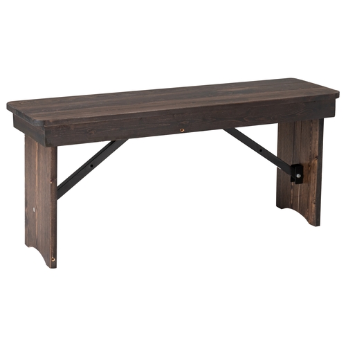 Flash Furniture XA-B-40X12-MG-GG Hercules 40" x 12" Solid Pine Mahogany Folding Farm Bench