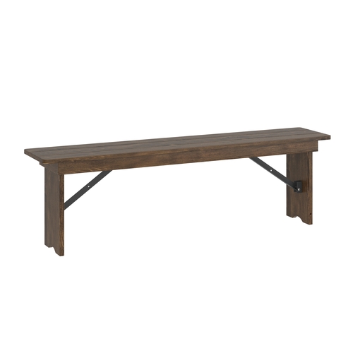 Flash Furniture XA-B-60X12-GG Hercules 60"x12" Solid Pine Folding Rustic Farm Bench