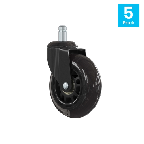 Flash Furniture BL-LB-C-800-GG Waylon 3" Polyurethane Office Chair Stem Casters- Set of 5