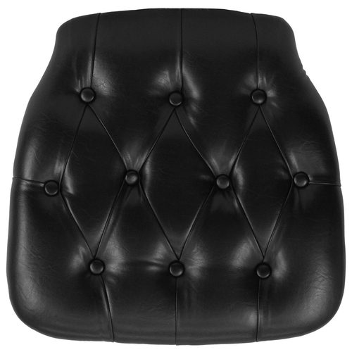 Flash Furniture SZ-TUFT-BLACK-GG 15.75" x 15.75" Black Tufted Vinyl Chiavari Chair Cushion