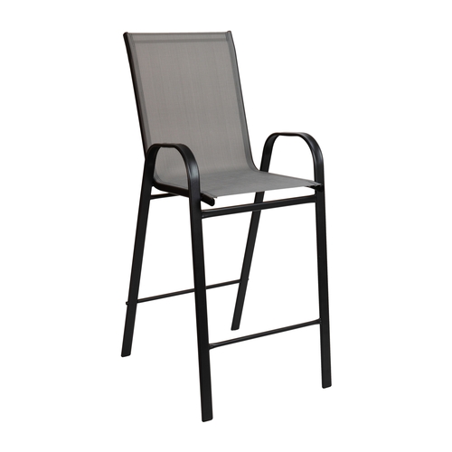 Flash Furniture 2-JJ-092H-GR-GG Brazos 22" x 26" Gray Patio Barstool - 2 Each