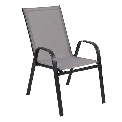 Flash Furniture 4-JJ-303C-G-GG Brazos 21.25" x 29" Gray Stacking Patio Chair - 4 Each