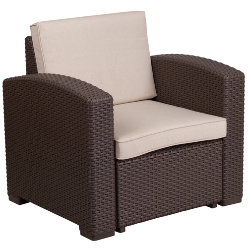 Flash Furniture DAD-SF1-1-GG 32.75" x 28" All-Weather Outdoor Chair w/ Resin Frame