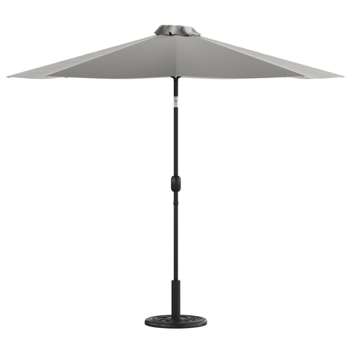 Flash Furniture GM-402003-UB19B-GY-GG 9' Dia. x 96.5"H Gray Patio Umbrella w/ Aluminum Pole