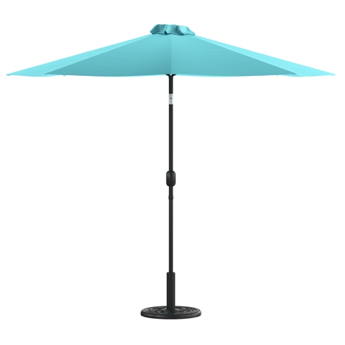 Flash Furniture GM-402003-UB19B-TL-GG 9' Dia. x 96.5"H Teal Patio Umbrella w/ Aluminum Pole