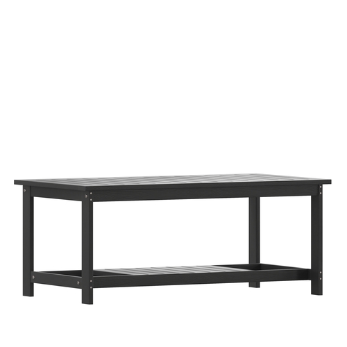 Flash Furniture JJ-T14022-BK-GG Charlestown 44.5" x 23.75" Black Adirondack Coffee Table
