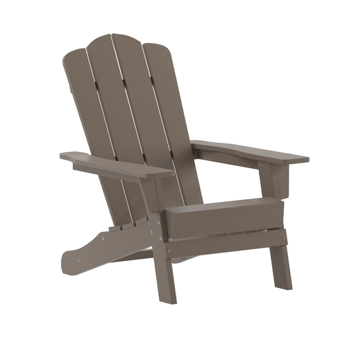 Flash Furniture LE-HMP-1044-10-BR-GG Newport 32" x 29.25" Brown HDPE Patio Chair w/ Cup Holder