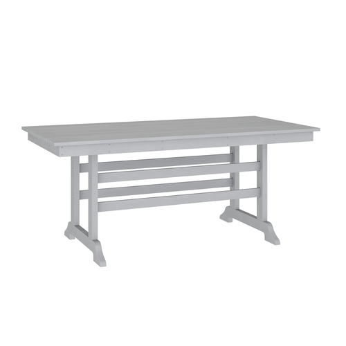 Flash Furniture LE-HMP-158-01-GRY-GG Abraham 72" x 35.25" Gray HDPE Adirondack Dining Table