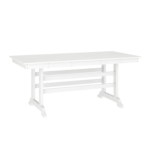 Flash Furniture LE-HMP-158-01-WHT-GG Abraham 72" x 35.25" White HDPE Adirondack Dining Table