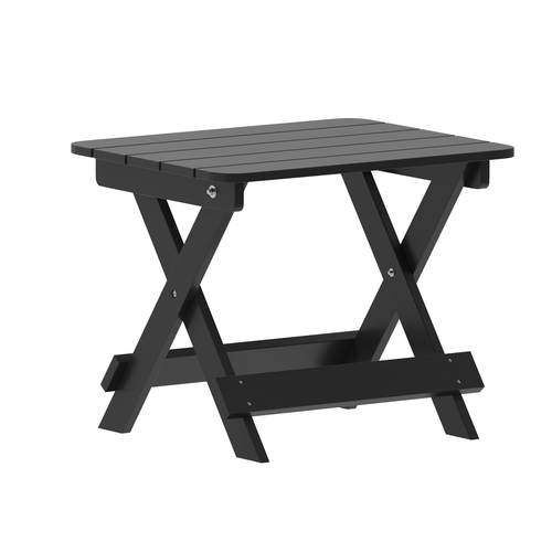 Flash Furniture LE-HMP-2012-1620H-BK-GG Halifax 20" x 16.25" Black HDPE Folding Side Table