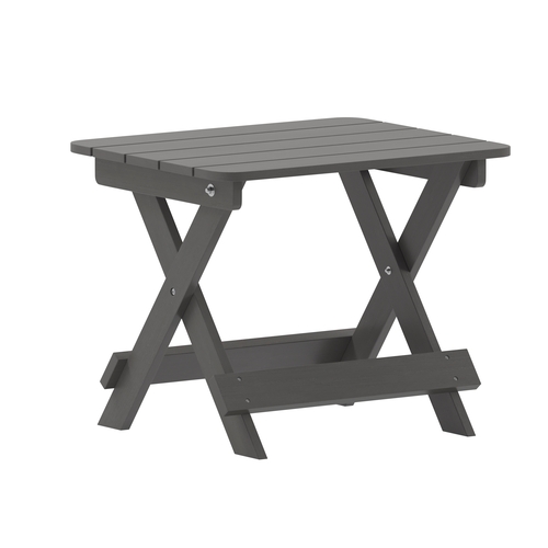Flash Furniture LE-HMP-2012-1620H-GY-GG Halifax 20" x 16.25" Gray HDPE Folding Side Table