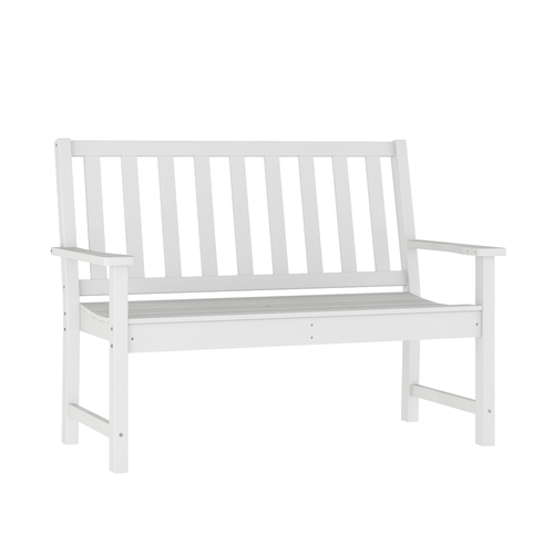 Flash Furniture LE-HMP-2035-12-WHT-GG Ellsworth 50.25" x 24" White Indoor/Outdoor Bench
