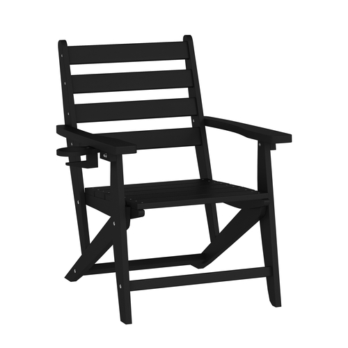 Flash Furniture LE-HMP-2037-10-BLK-GG Tolleson 25.25" x 25.25" Black HDPE Adirondack Dining Chair