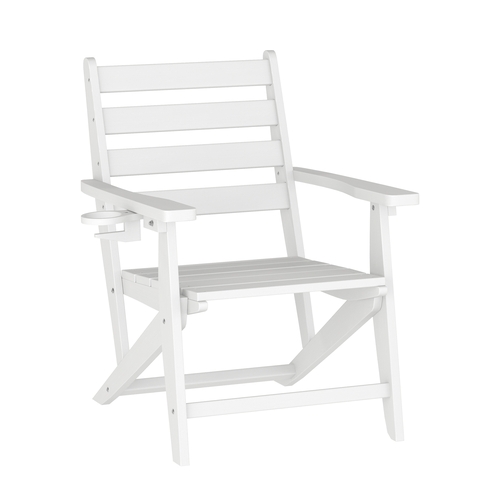 Flash Furniture LE-HMP-2037-10-WHT-GG Tolleson 25.25" x 25.25" White HDPE Adirondack Dining Chair