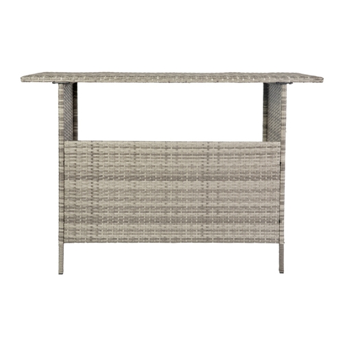 Flash Furniture LTS-0165-GY-GG Marco 54" x 18" Gray Wicker Patio Counter Table w/ 2 Shelves
