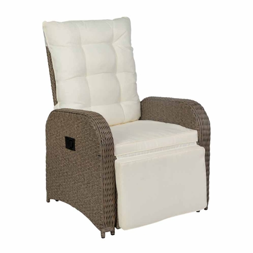 Flash Furniture LTS-0422-BG-BR-GG Nemo 26" x 24" Brown Wicker Reclining Lounge Chair