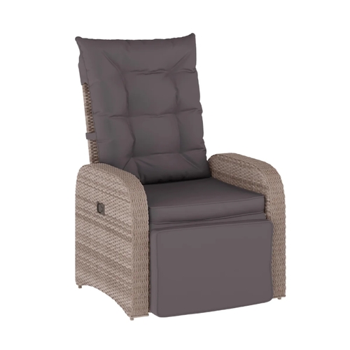 Flash Furniture LTS-0422-GY-GY-GG Nemo 26" x 24" Gray Wicker Reclining Lounge Chair