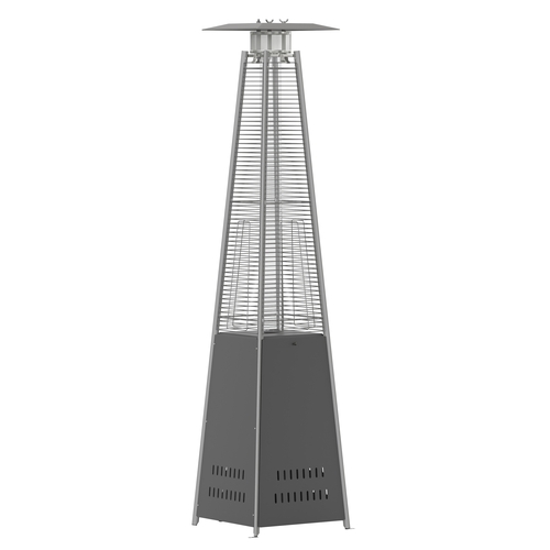 Flash Furniture NAN-FSDC-01-GY-GG Sol Slate Gray Stainless Steel Propane Patio Heater -42k BTU