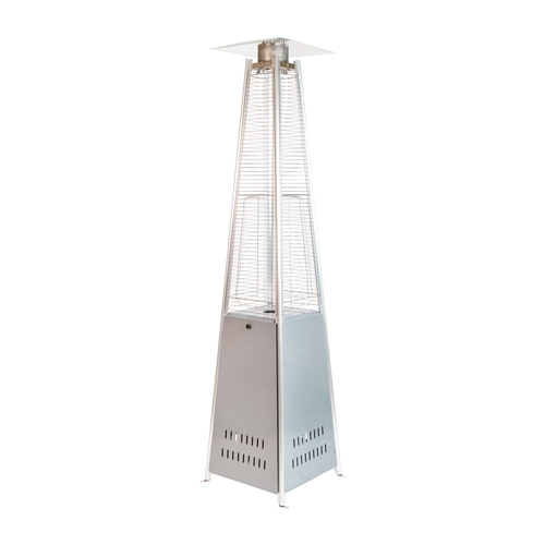 Flash Furniture NAN-FSDC-01-SL-GG Sol Silver Stainless Steel Propane Patio Heater - 42k BTU