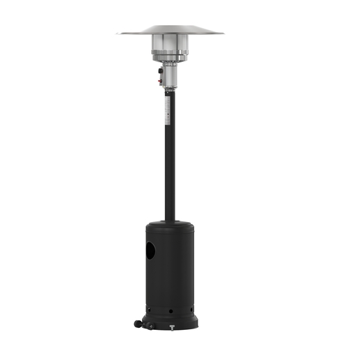 Flash Furniture NAN-HSS-AGH-BK-GG 7-1/2' Black Stainless Steel Propane Patio Heater - 42k BTU
