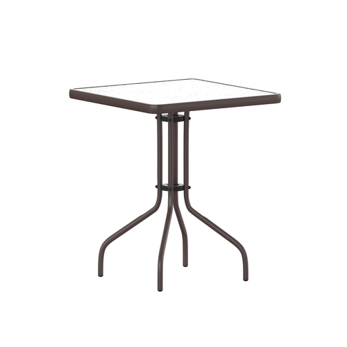 Flash Furniture TLH-073A-1-BZ-GG Barker 23.5" x 23.5" Bronze Metal Base Patio Table
