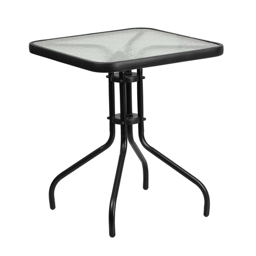 Flash Furniture TLH-073A-1-GG Barker 23.5" x 23.5" Black Metal Base Patio Table