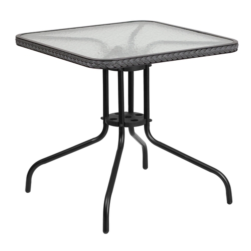 Flash Furniture TLH-073R-GY-GG Barker 28" x 28" Dark Gray Metal Base Patio Table