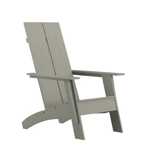 Flash Furniture JJ-C14509-GY-GG Sawyer Gray Poly Resin Wood Modern Adirondack Chair