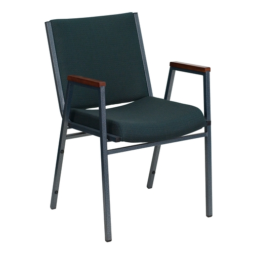 Flash Furniture XU-60154-GN-GG Hercules Padded Green Patterned Fabric Stack Chair w/ Arms