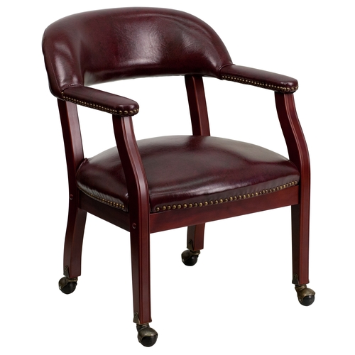 Flash Furniture B-Z100-OXBLOOD-GG Mahogany Conference Chair w/ Oxblood Vinyl Upholstery