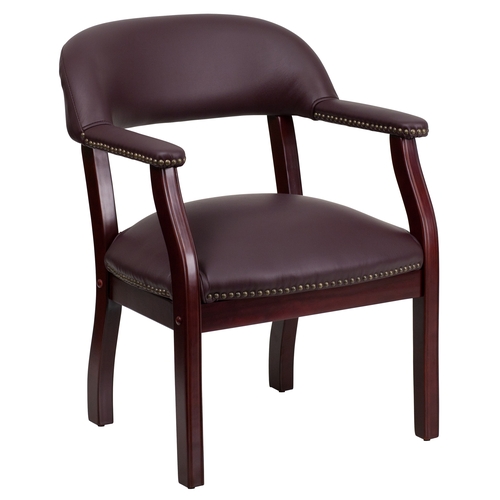 Flash Furniture B-Z105-LF19-LEA-GG Mahogany Conference Chair w/ Burgundy Leather Upholstery
