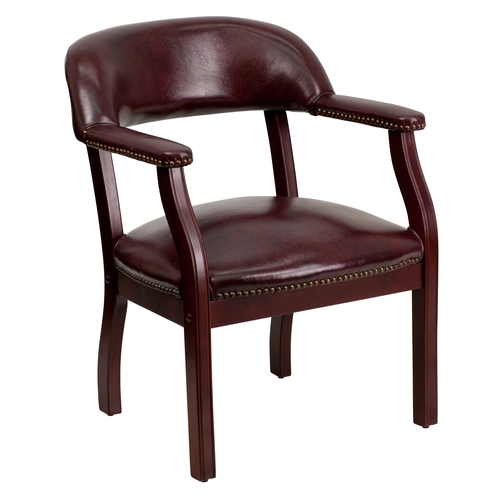 Flash Furniture B-Z105-OXBLOOD-GG Mahogany Conference Chair w/ Oxblood Vinyl Upholstery