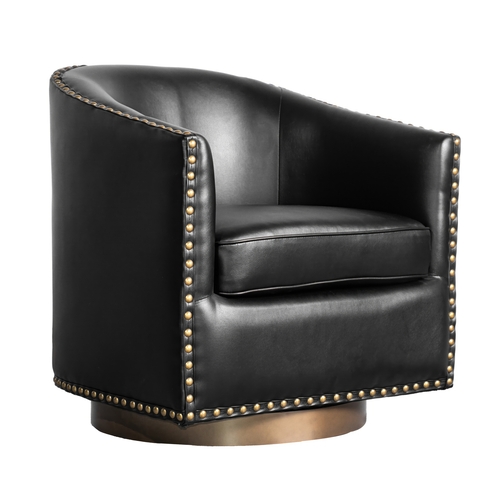 Flash Furniture BS-AC22-061-BLKPU-GG Myles Black Club Style Commercial Barrel Accent Armchair
