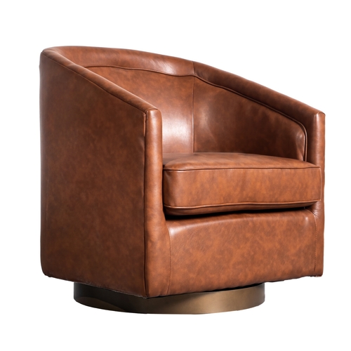 Flash Furniture BS-AC22-064-BRNPU-GG Dean Brown Club Style Commercial Barrel Accent Armchair
