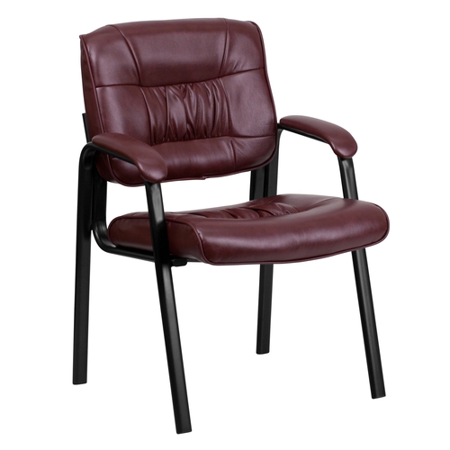 Flash Furniture BT-1404-BURG-GG Burgundy Leather Executive Side Chair w/ Black Frame Finish