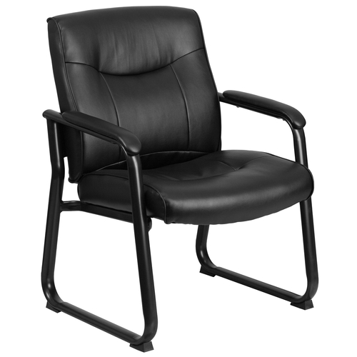 Flash Furniture GO-2136-GG Hercules Big & Tall Black Leather Executive Side Chair