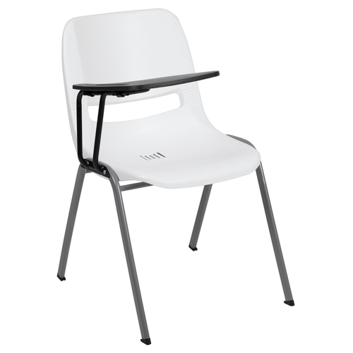 Flash Furniture RUT-EO1-WH-RTAB-GG Hercules 12"W x 17"D White Plastic Ergonomic Shell Chair