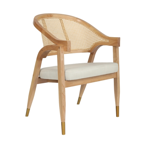 Flash Furniture SK-220901-NAT-GG Naomi Natural Wood Dining & Accent Chair w/ Beige Seat