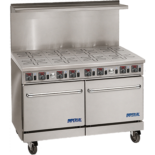 Imperial IR-8-EW PRO Series 48" Electric 8 Burner Range w/2 Space Saver Ovens