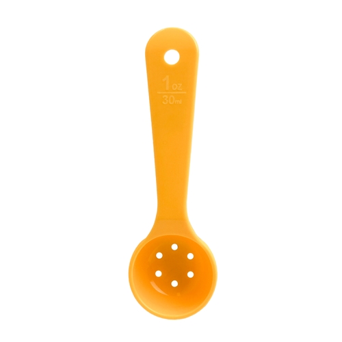 Thunder Group PLPSS010PFYW 1 oz Yellow High Hear Short Handle Perforated Serving Spoon