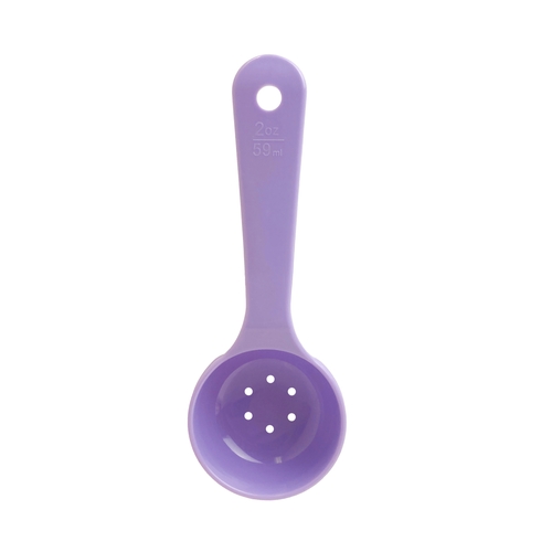 Thunder Group PLPSS020PFPP 2 oz Purple High Hear Short Handle Perforated Serving Spoon