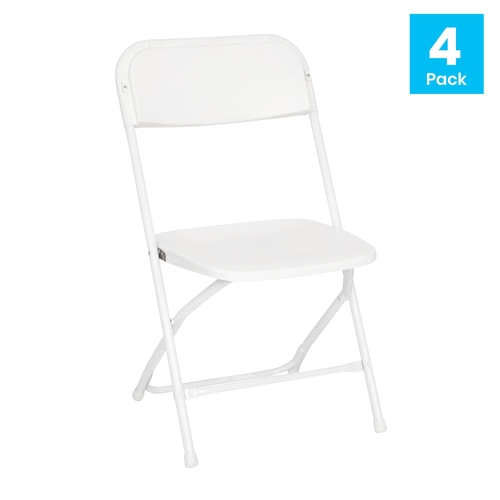Flash Furniture LE-L-3-W-WH-GG Hercules 19.75" x 22" Big & Tall Folding Chair - 4 Each