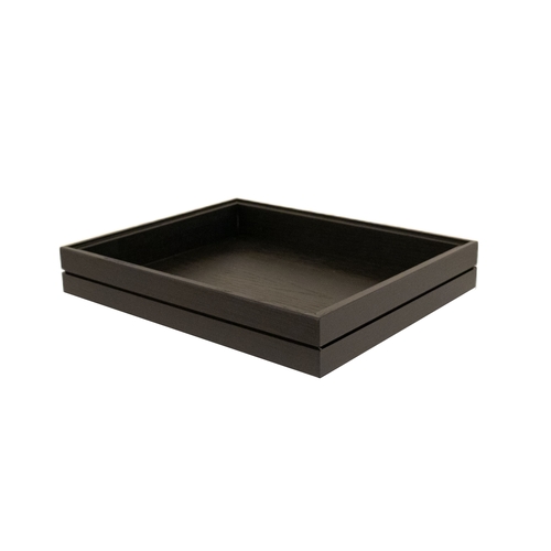 Mikasa Hospitality BQ202B Select Concept Black Oak 12.8" x 10.4" x 2.3"H Cutlery Box