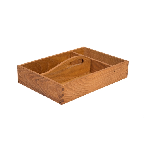 Mikasa Hospitality BQ100L Select Concept Oak 13.8" x 9.4" 3- Section Cutlery Tray